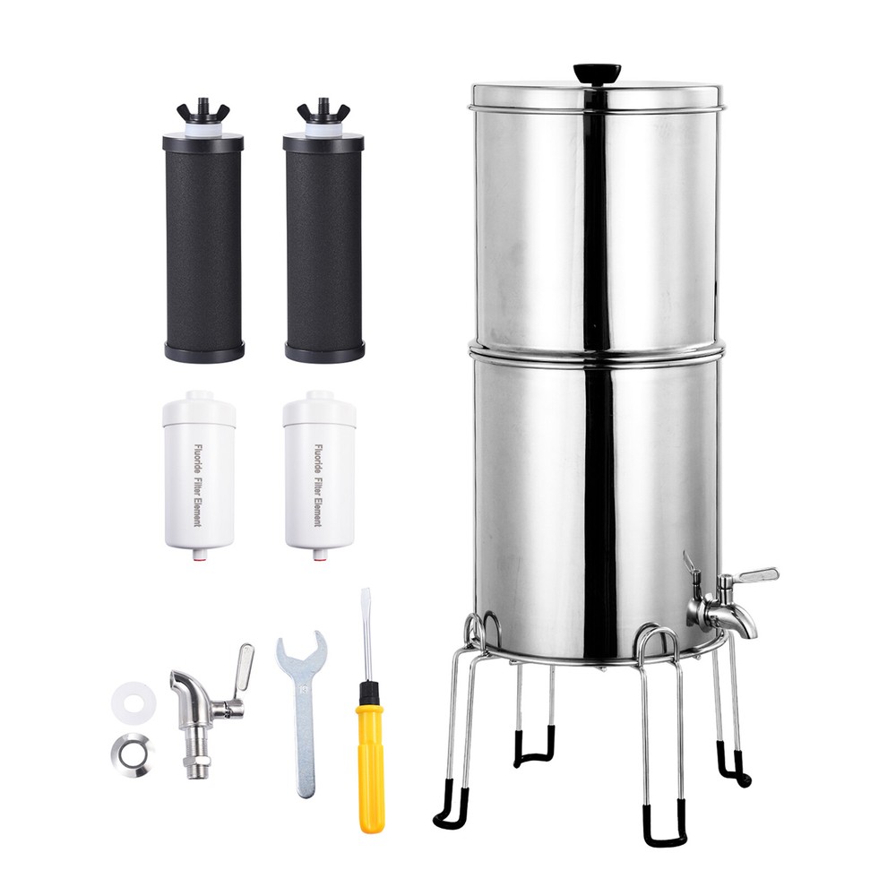 Gravity-Fed Water Filter 2.25 Gal. Stainless Steel Water Purification System