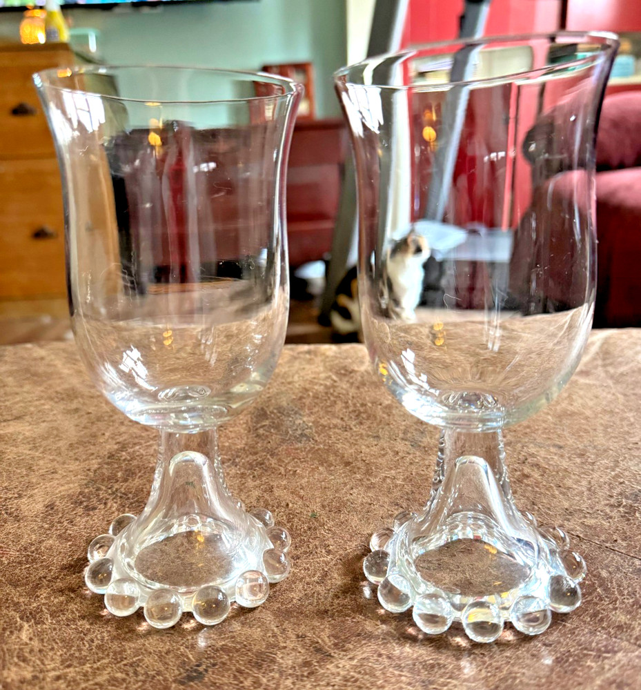 2 Vintage Imperial Candlewick Glass 6 5/8