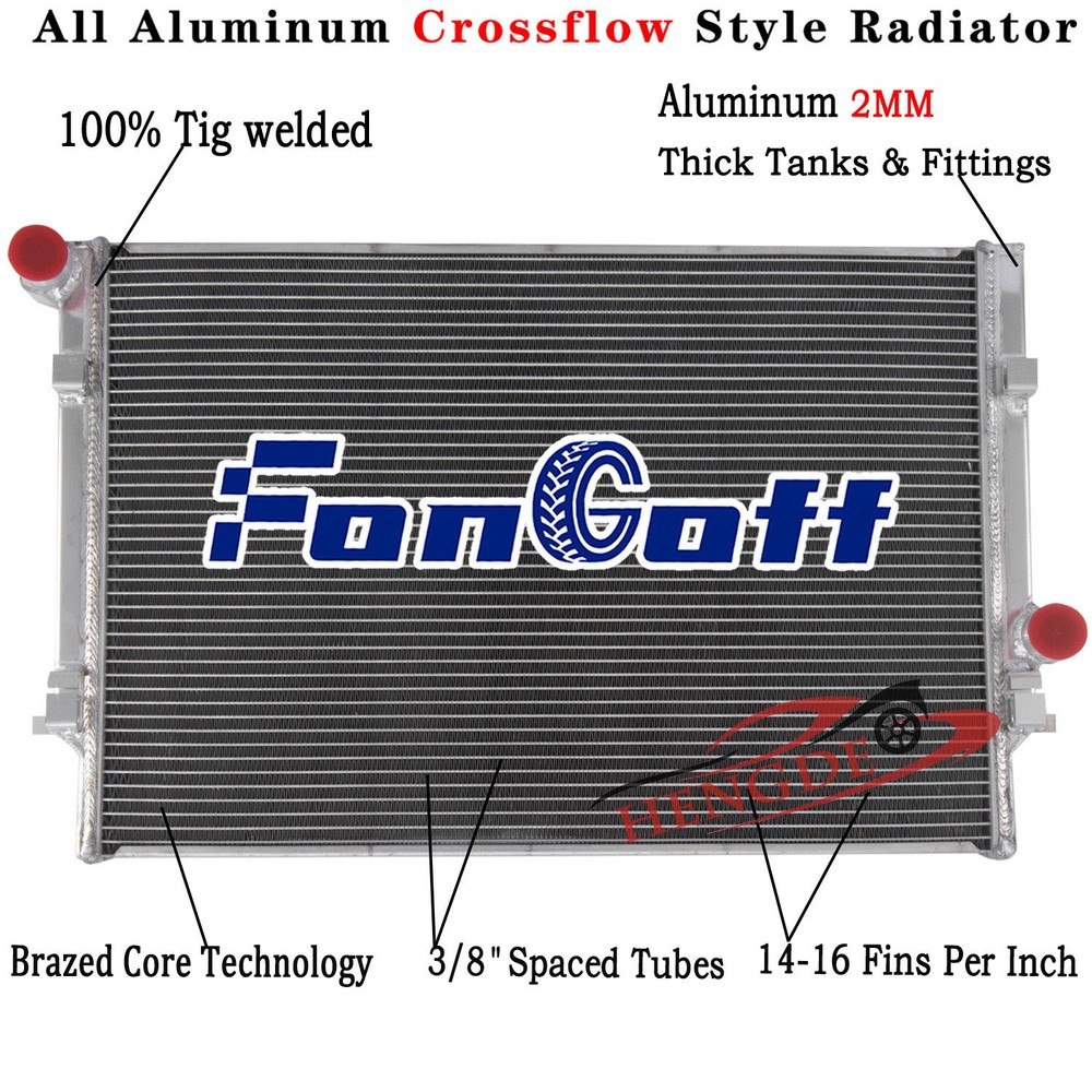 2 Row Aluminum Radiator for VW GOLF GTI MK7 Seat Leon Audi A3 Q2 1.8L 2.0L TSI