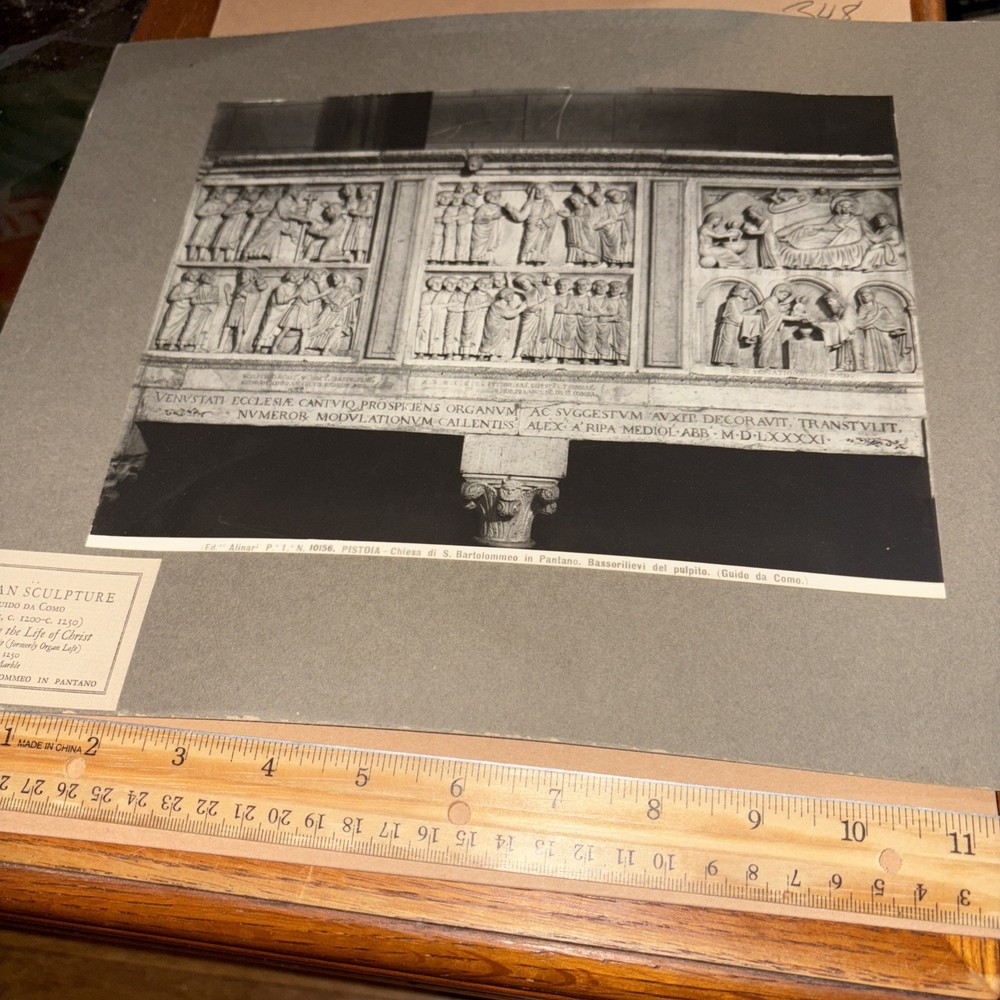 Vintage Guido Da Como Mounted Italian Sculpture Photo San Bartolommeo in Pantano