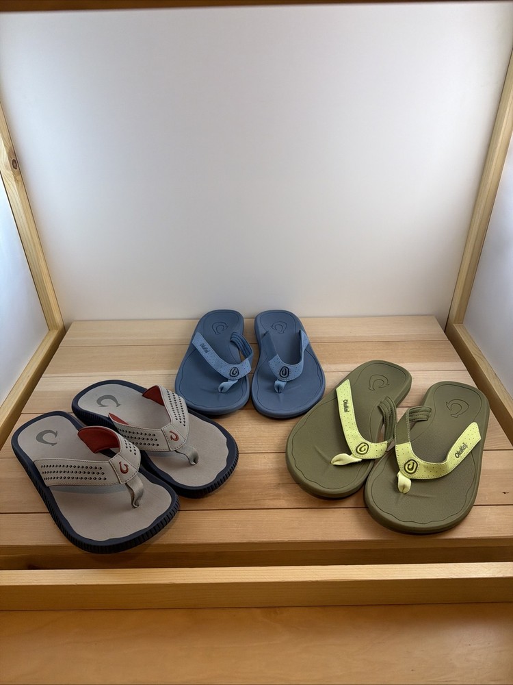 Olukai Men’s Shoe Bundle FlipFlop 3 Pack Size 10 Samples OK156