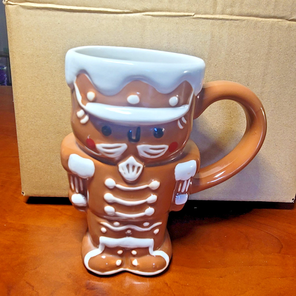 Ceramic MUG Gingerbread WONDERSHOP Stoneware Christmas Cup NEW Winter CUTE