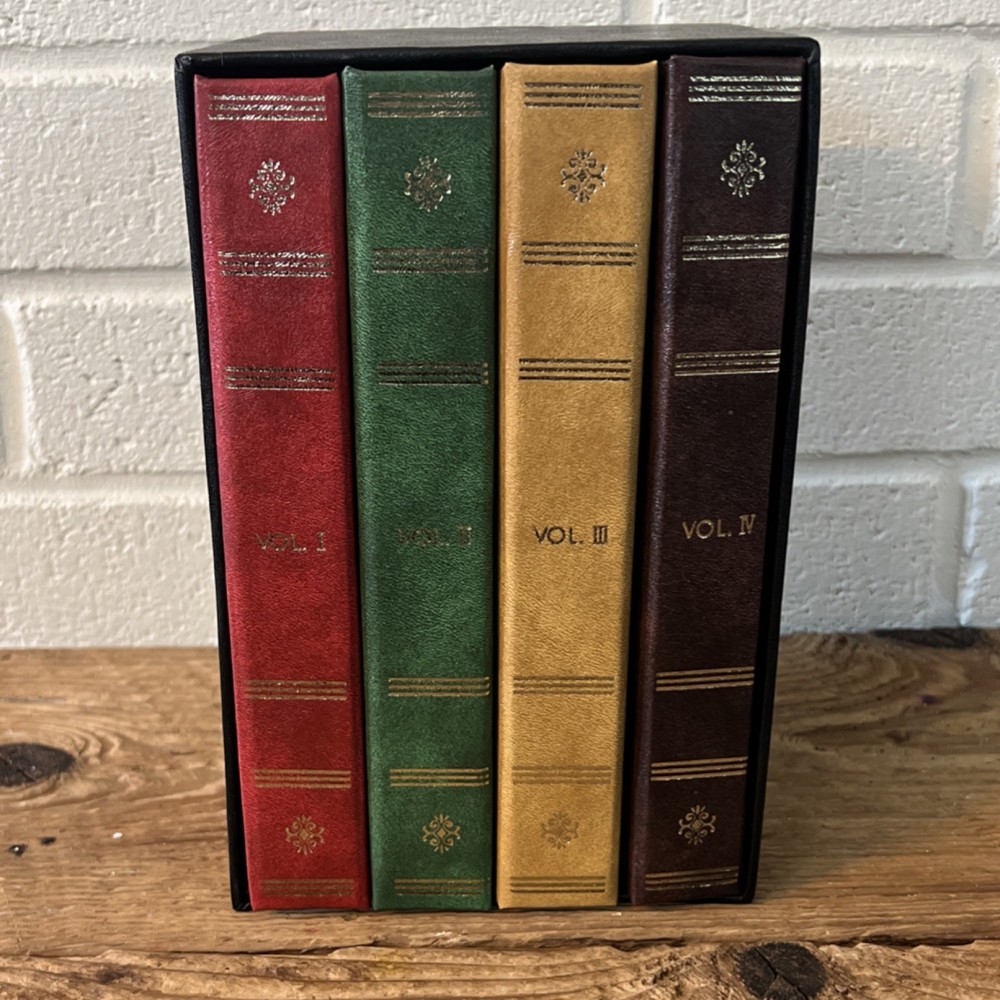 Vintage Faux Leather Slip-in Book Bound Photo Album Set Red Green Yellow Brown