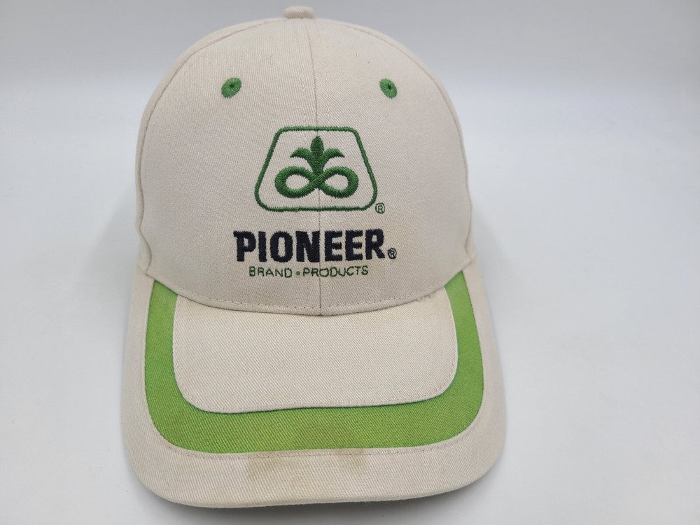 Pioneer Seed Brand Products Distressed Strapback Adjustable Hat Cap Men Beige