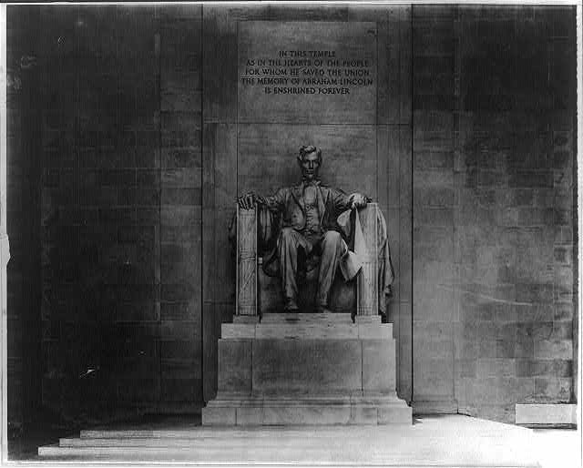 Photo:Washington DC Lincoln Memorial Abraham Lincoln statue 1900s