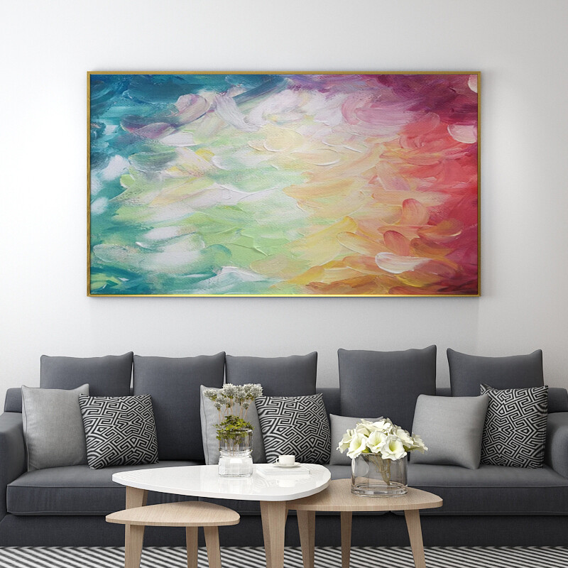 Handmade Abstract Art Colorful Oil Painting On Canvas Living Room Restaurant
