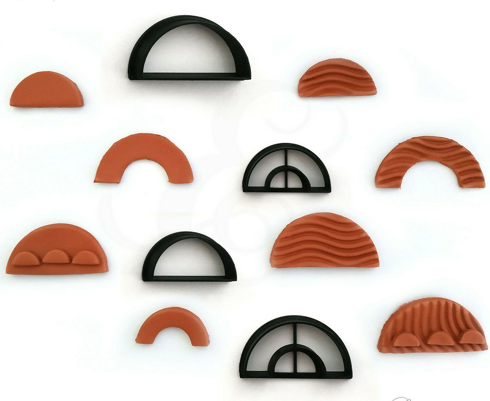 Semicircle Clay Cutter Set of 14 | Polymer Clay Cutter | Earring clay cutter |