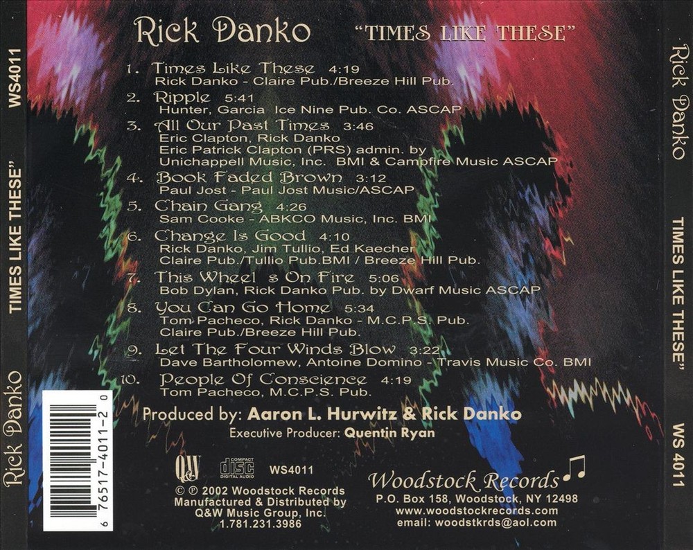 Rick Danko Times Like These New Cd