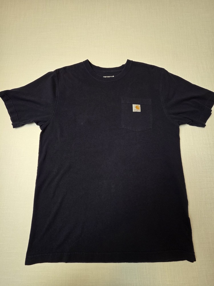 Carhartt K87 Pocket T Shirt Men Medium Navy Loose Fit Heavyweight Workwear