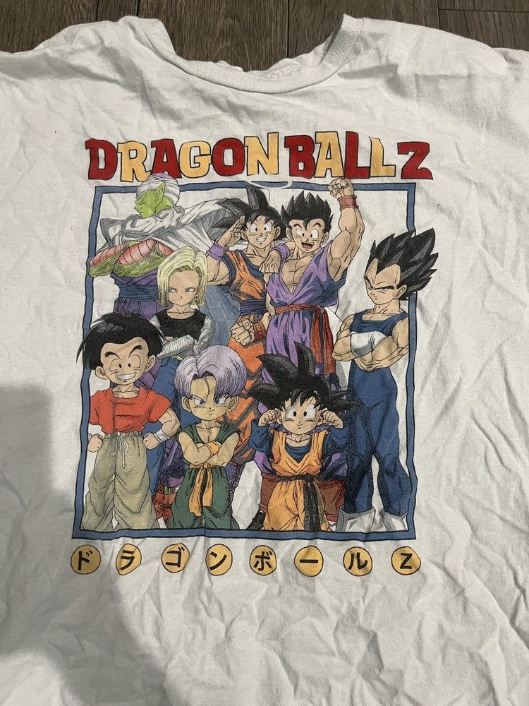 Dragon Ball Z Shirt Mens 2XL White Goku Vegeta Gohan Piccolo Graphic Anime Tee