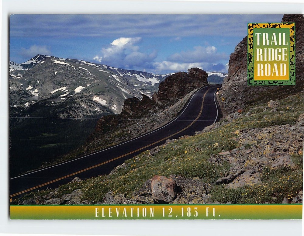 Postcard Trail Ridge Road Rocky Mountain National Park Colorado USA