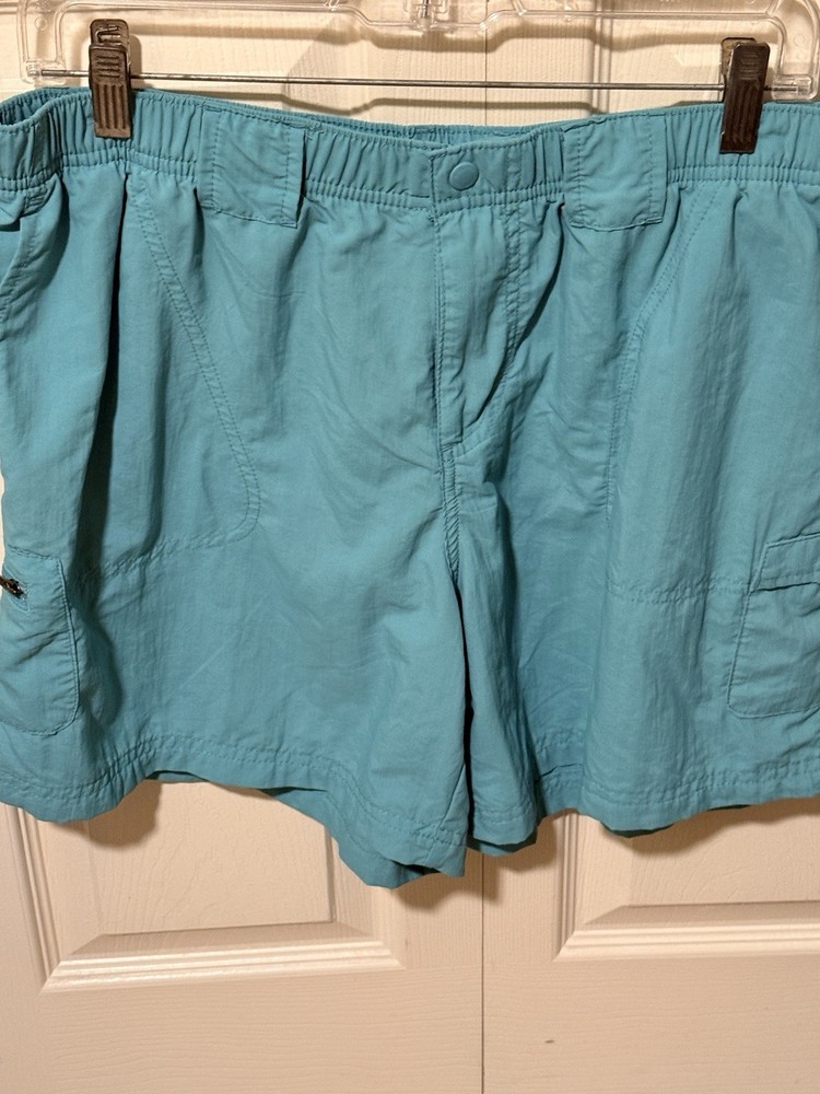 womens columbia shorts large Blue EUC Nylon Active Hiking Quick Dry