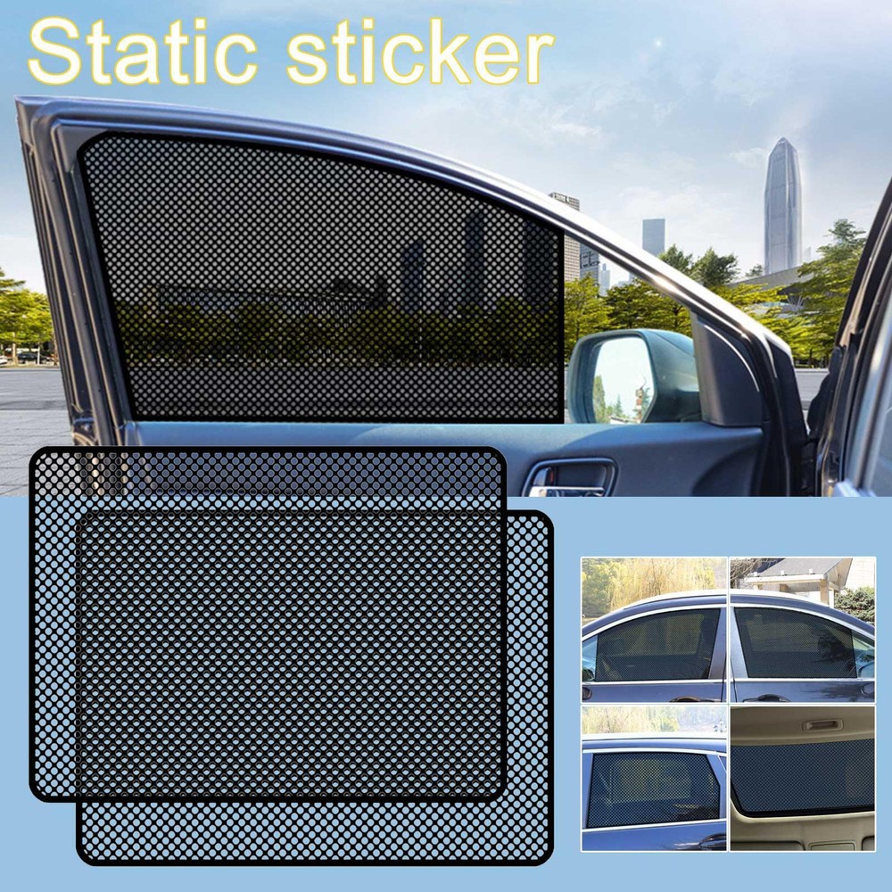 2x For Honda Car Rear Side Window Sun Shade Static Cling Mesh Shield Screen