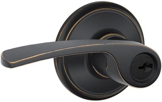 SCHLAGE F51A MER 716 Merano Aged Bronze Keyed Entry Lever Lock