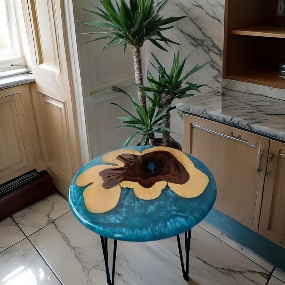Acacia Wood Resin Epoxy Coffee Table Top Handmade Sofa Table Home Furniture Deco-image