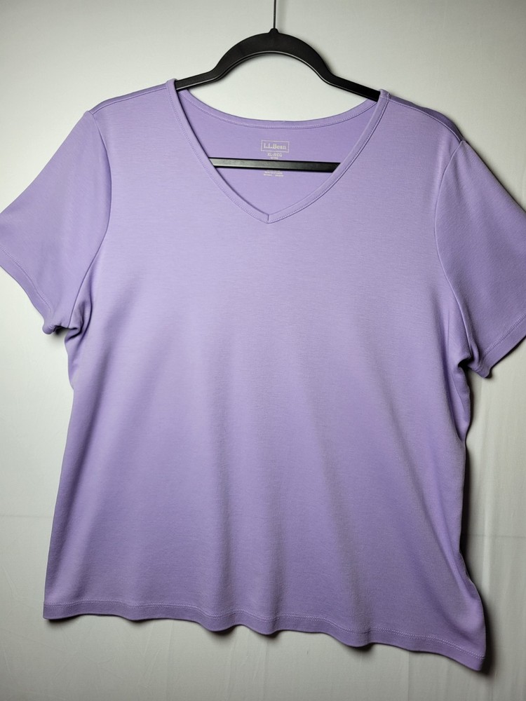 L.L.Bean Women’s XL Lavender 100% Supima Cotton Short Sleeve Tee Shirt Regular