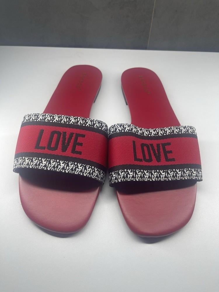 Red Womens Slides Size 10