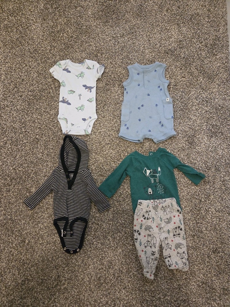 Carter's Child of Mine Boys' One-Piece Bodysuit Set 4 Sizes, Newborn