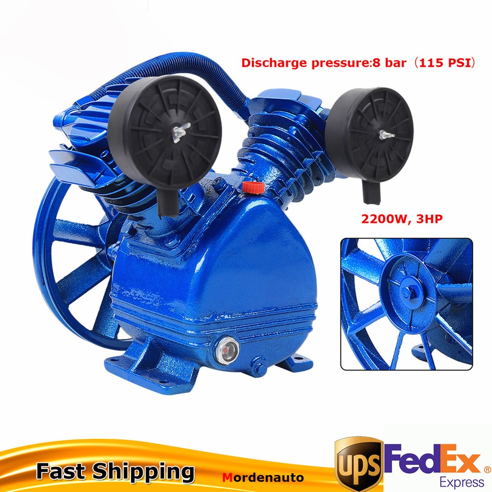 3 HP V-Twin Air Compressor Pump Replacement for Single-Stage Systems
