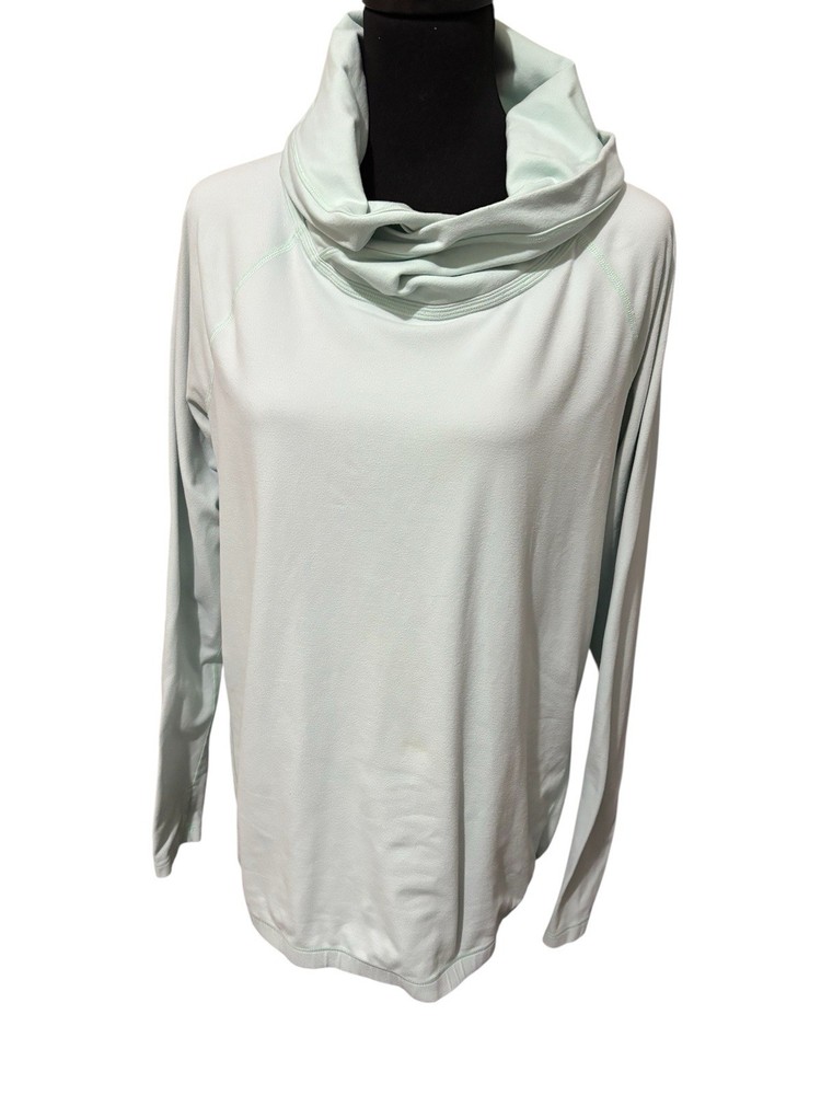 Lululemon Healthy Heart Cowl Neck Pullover Shirt Women’s 8 Long Sleeve Lt Green