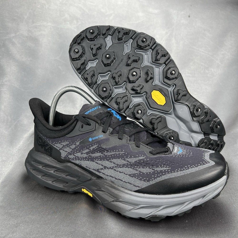 HOKA Speedgoat 5 GTX Spike Men's 9 D Black Trail Hiking  Shoes 1133550 BBLC Fall