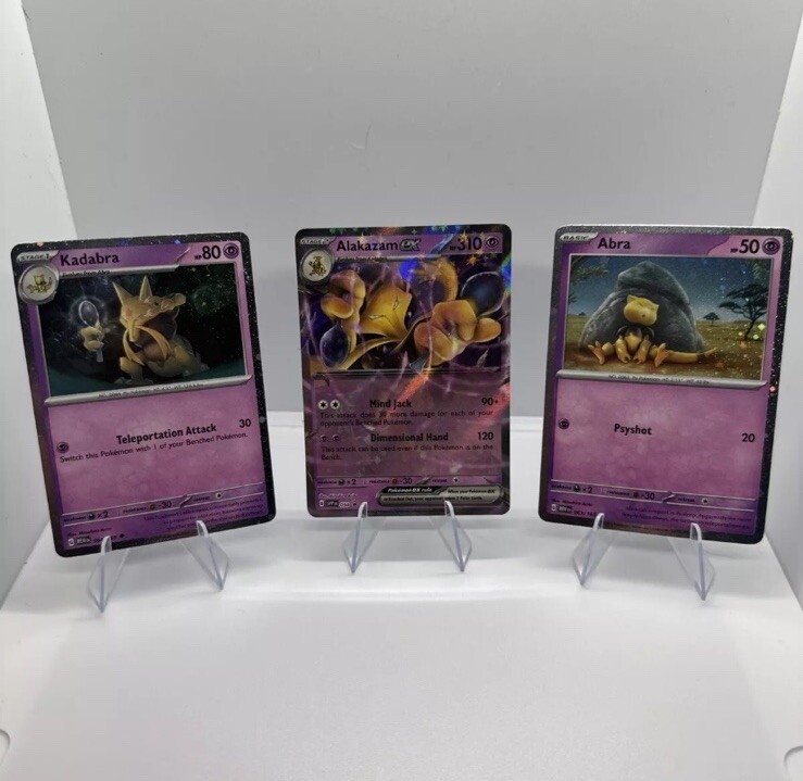 Pokemon 151 Abra Kadabra Alakazam EX Black Star Promo Set-image