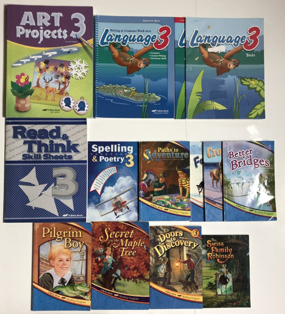 ABeka 3rd grade CURRICULUM 3 Lot Student Readers Reading Art Language Spelling