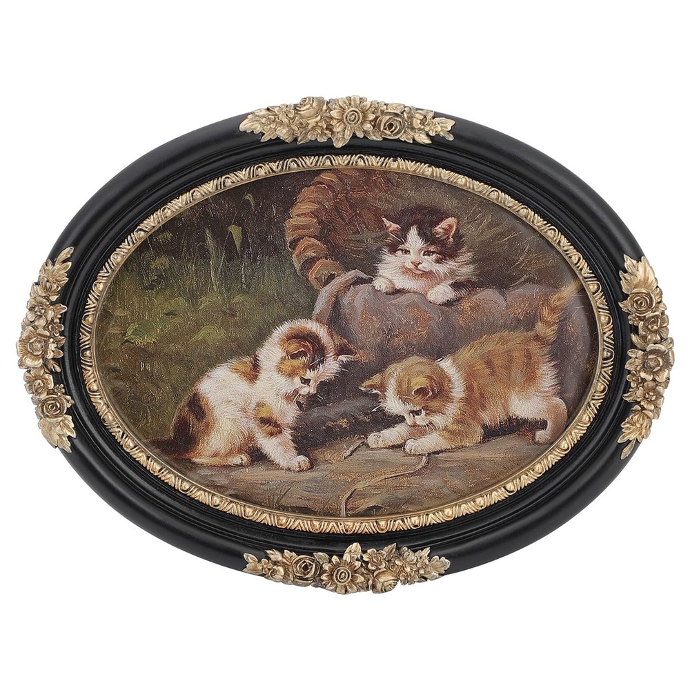 Vintage Oval Picture Frame 5x7 - Oval Frame 5x 7, Elegant Black/Gold Ornate F...