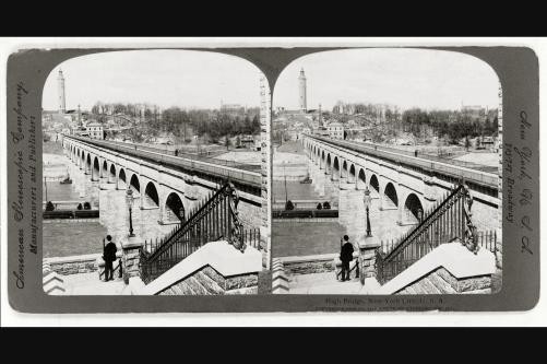 Photo of Stereograph,High Bridge,New York City,NYC,Harlem River,East Side