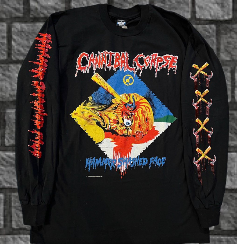 VTG Cannibal Corpse - Hammer Smashed Face European tour long sleeve 1993 Reprint