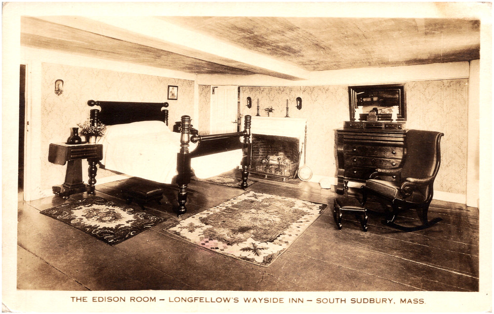 The Edison Room at Longfellow's Wayside Inn South Sudbury MA RPPC Postcard