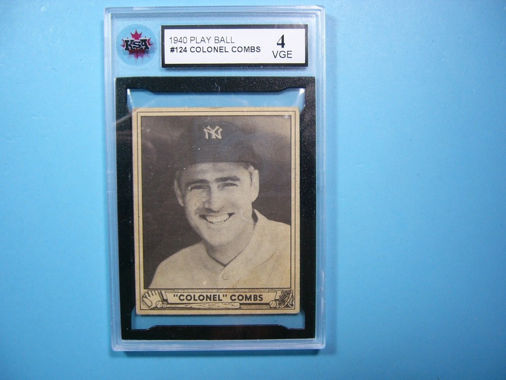 1940 Play Ball Gum MLB Baseball Card #124 Earl Combs KSA 4 VG/EX Sharp Glossy