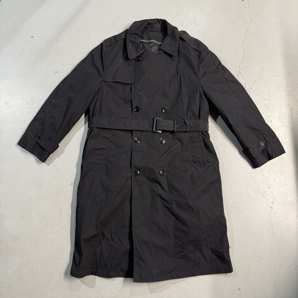 DSCP Garrison Collection Military All-Weather Lined Trench Long Coat Black 42R