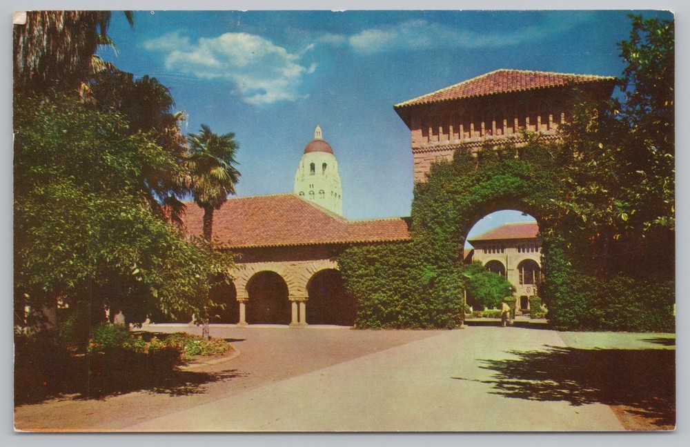 State View~East Gate Of Quad Stanford University CA~PM 1964~Vintage Postcard