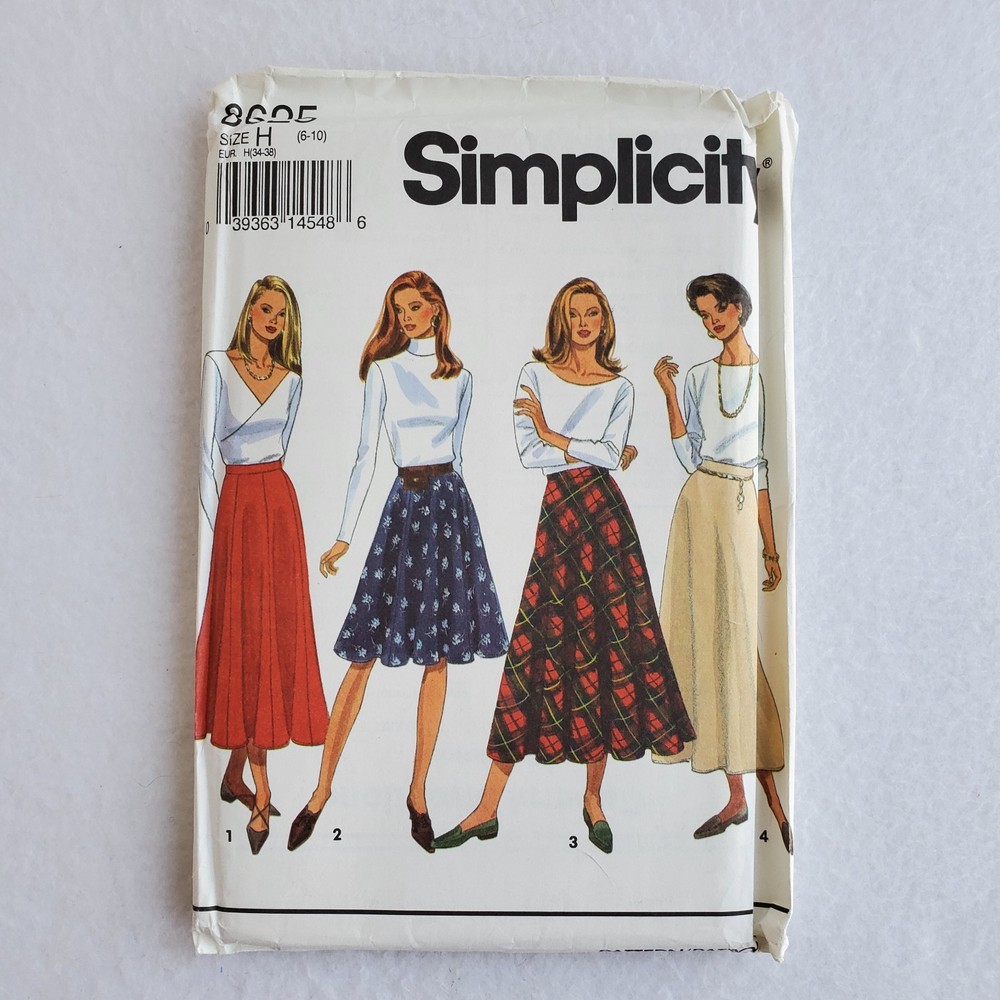 Simplicity UNCUT sewing pattern 8652 Misses Skirt Circle Calf length Size 6-10