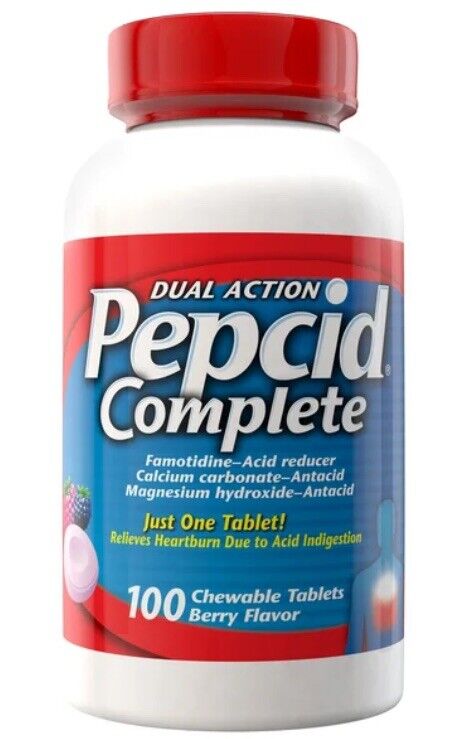 Pepcid Complete Dual Action Acid Reducer Chewable Berry, 100 CT, FSA ELIGIBLE!-image