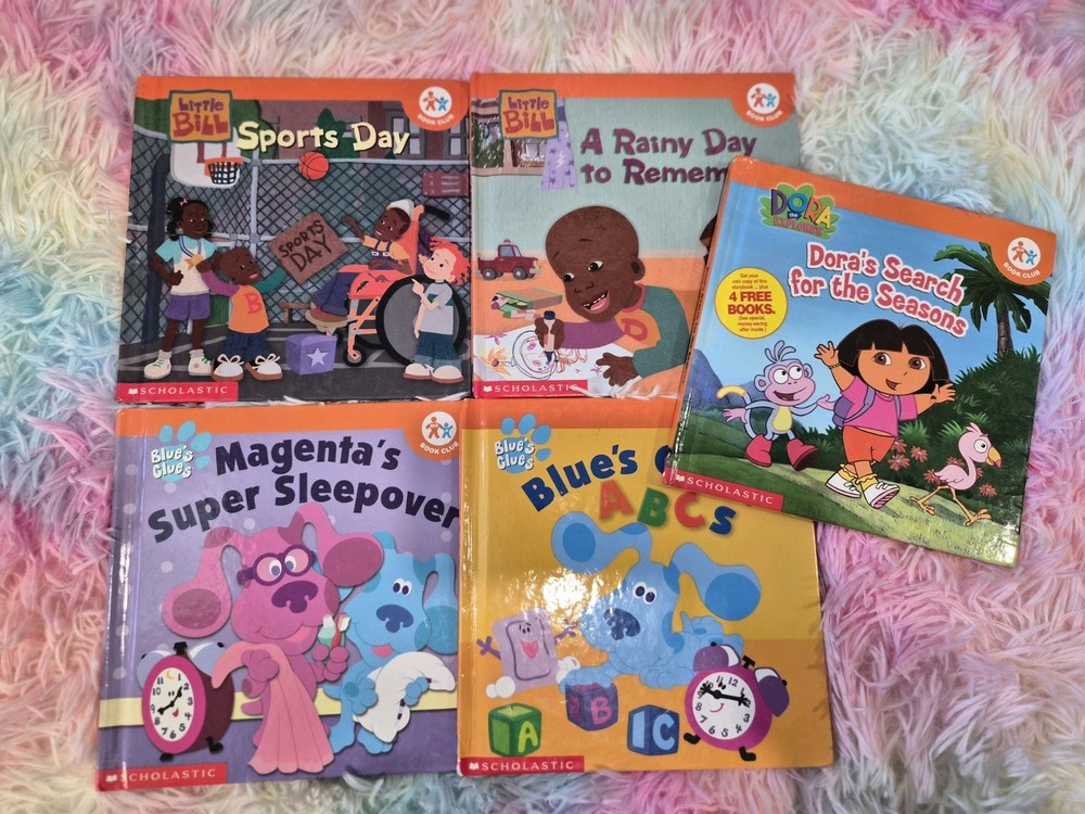 Nick Jr Book Club Lot Of 5 Little Bill Blue's Clues Dora The Explorer Vintage