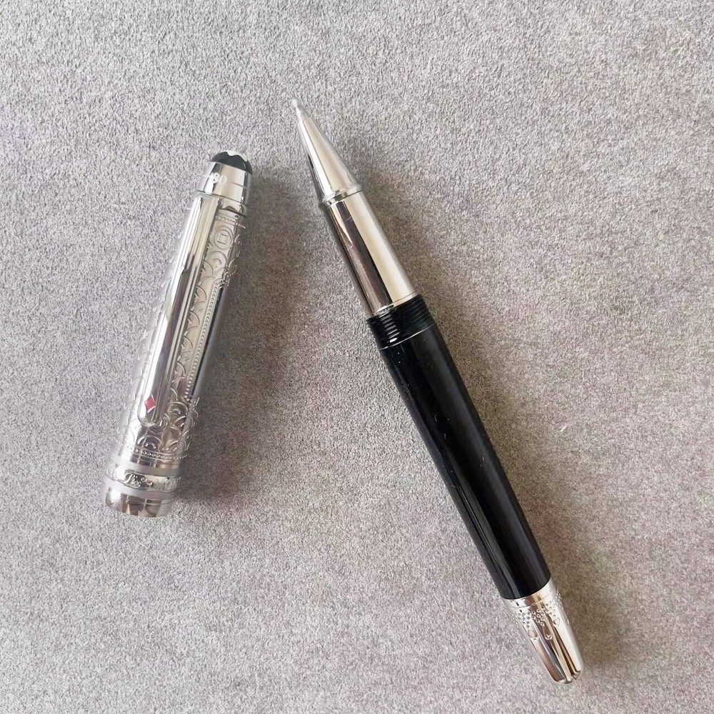 Deluxe Metal 80days Series Black+Silver Color 0.7mm Rollerball Pen No Box