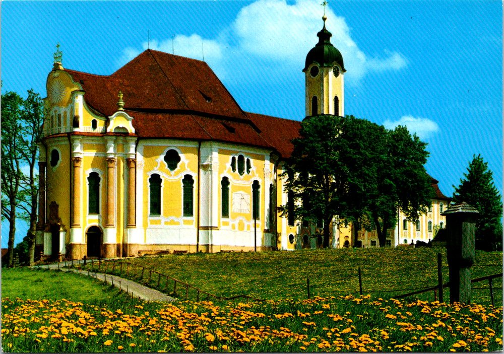 Vintage Postcard Die Wies Church Of Pilgrimage Germany