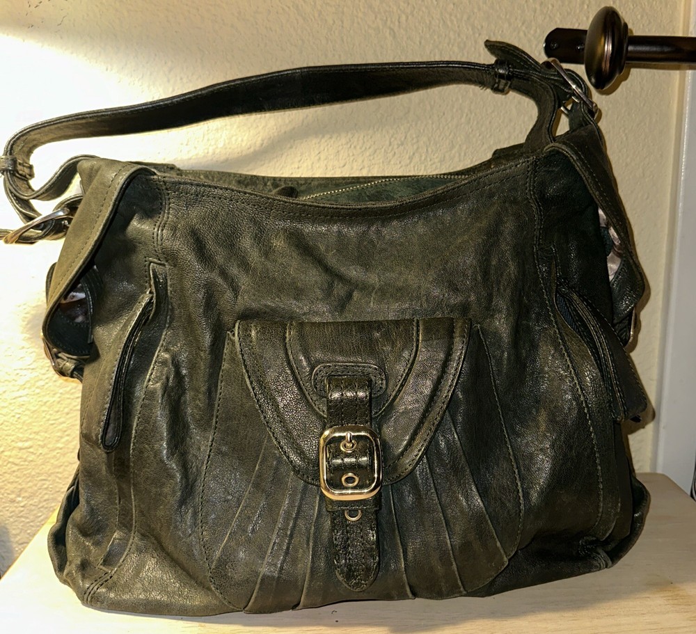 Junior Drake Soft Leather Shoulder Handbag  Black