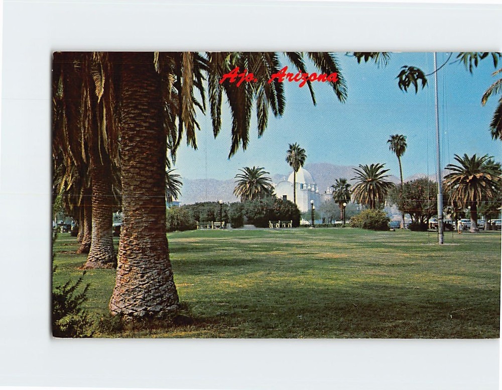 Postcard Town Square Plaza Ajo Arizona USA