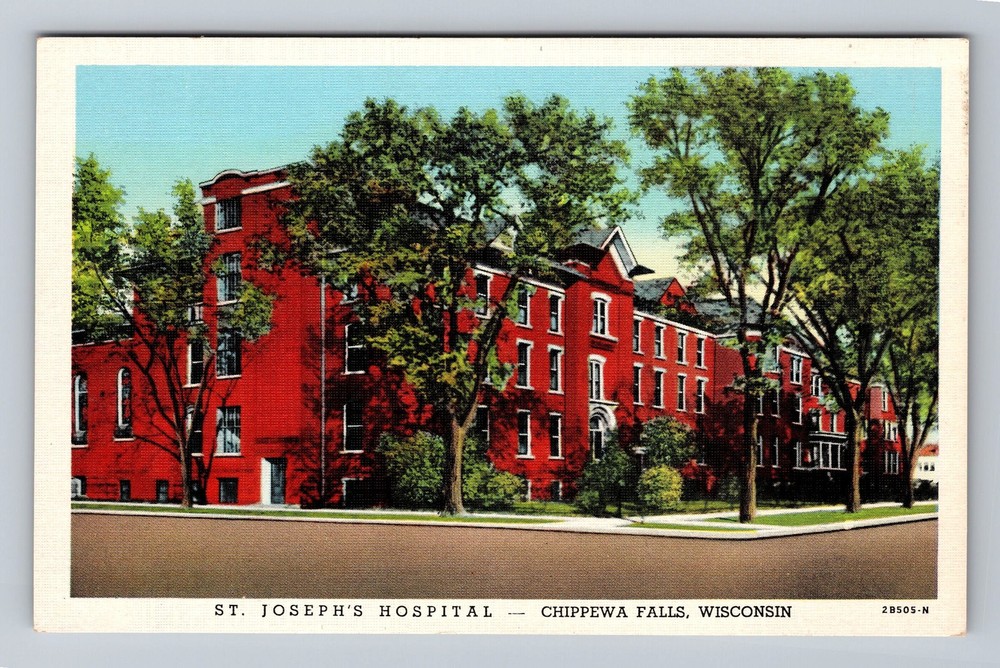 Chippewa Falls WI- Wisconsin St Joseph's Hospital Vintage Postcard