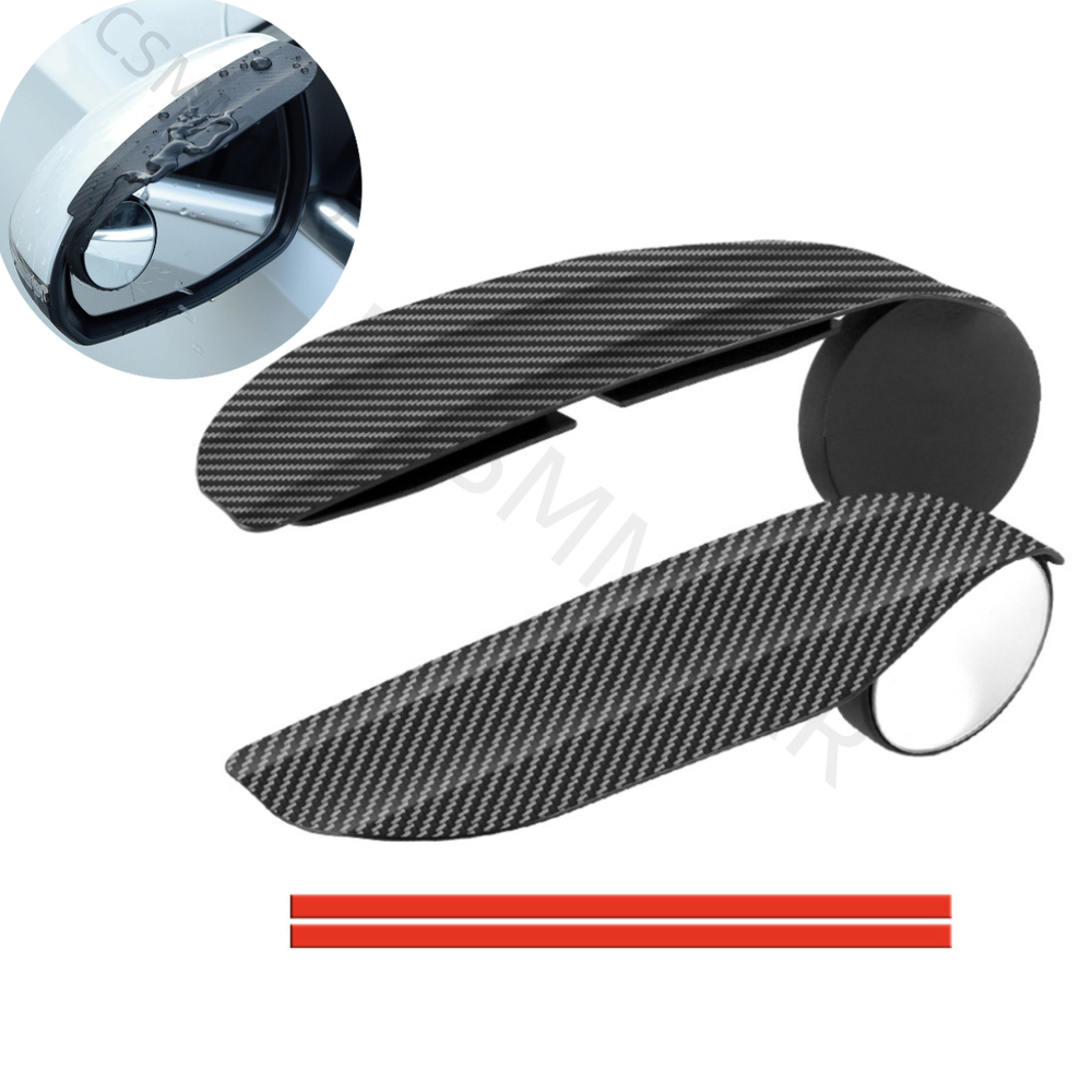 2x Blind Spot Mirrors Round Side Rear View Mirror Rain Eyebrow Car Accessories