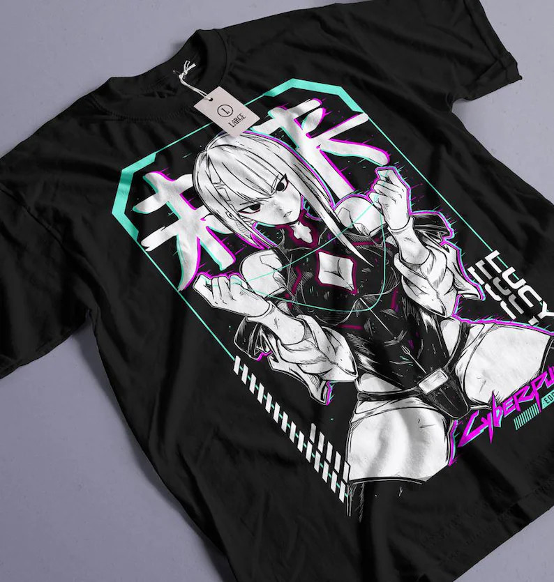 Lucy Cyberpunk: Edgerunners Anime T-Shirt, Manga Waifu Graphic Tee Shirt S-5XL