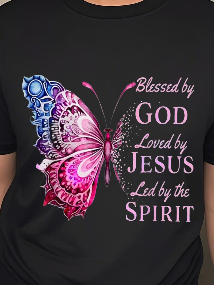 Blessed by God Loved by Guided by the Spirit Christian Faith T-Shirt