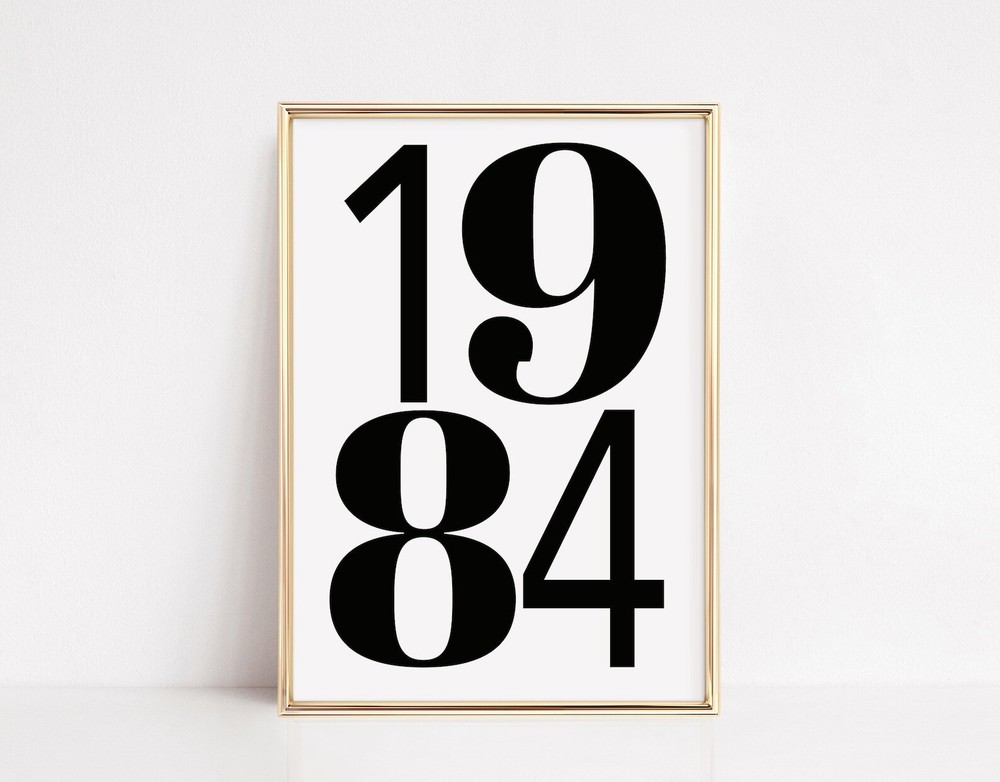 1984 Плакат 1984 Печать Ретро Девятнадцать Восьмидесятые Настенное Искусство На заказ Год Рождения Классный