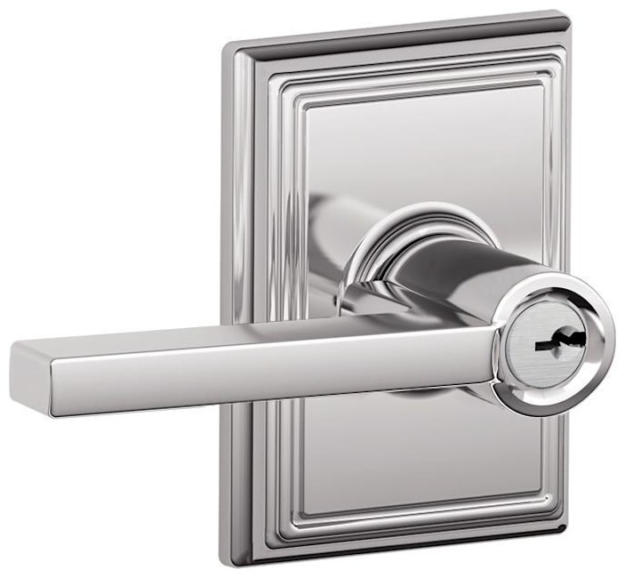 Schlage Latitude Single Cylinder Keyed Entry Door in Chrome F51-LAT-ADD