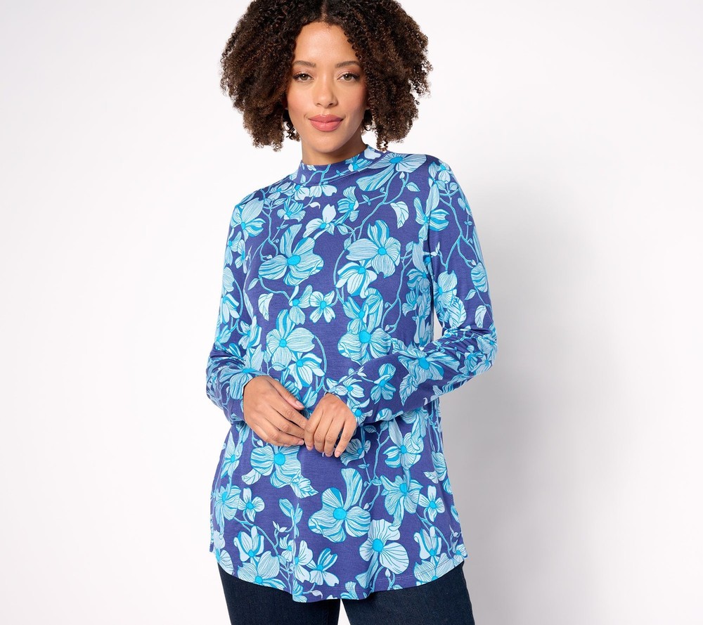 LOGO by Lori Goldstein Women's Top Sz 2XS (XXS) Floral Multi-colored A628693