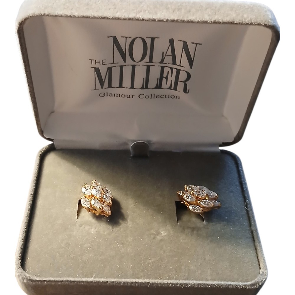 Vintage Nolan Miller Glamour Collection Earrings Dancing Marquis Original Box