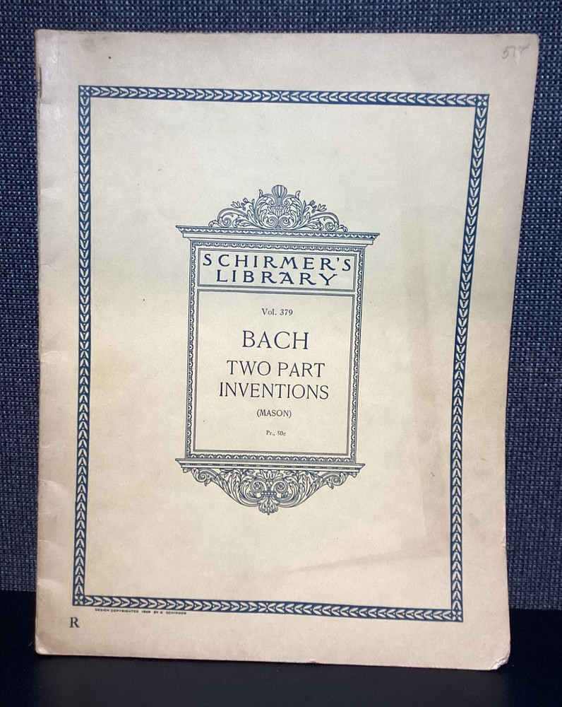 Vintage Piano Sheet Music BACH TWO PART INVENTIONS Vol. 379, Mason 33 pages
